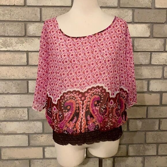 Rampage Tops - 3for$20 see through blouse pink medium